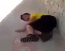 JohnBla27209136's tweet photo. I've seen this many times but I always seem to have to stop and watch this little punk get what he deserved. And to listen to that screeching noise he made after going down. He is a menace and apparently learned nothing by the way he was screaming at that woman at the end "Fuck you, you fucking whore." I hope for her sake she is not his mom. I feel bad for anyone who has to deal with this puke.