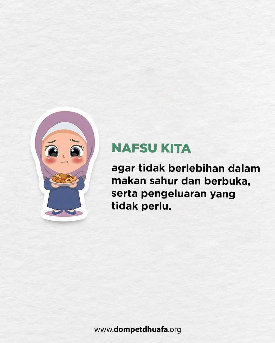 dompetdhuafaorg's tweet photo. Selain berpuasa, ada beberapa hal yang perlu kita kontrol agar ibadah kita di bulan Ramadan ini semakin khusyuk.
Semoga sama-sama kita bisa menjalankannya, ya💚💚
#DDQuotes #Ramadan1447H #RamadandiDompetDhuafa #DompetDhuafa https://t.co/H9wthXZOjJ