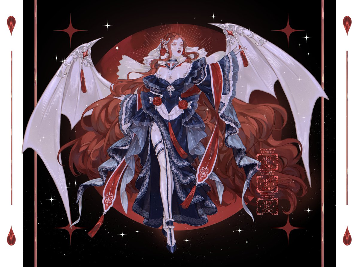 _Loomett_'s tweet image. Cotton style Custom design for Brooklyn ❤️🌹

#Commission #customdesign #ethereal #fantasyart #Vampire