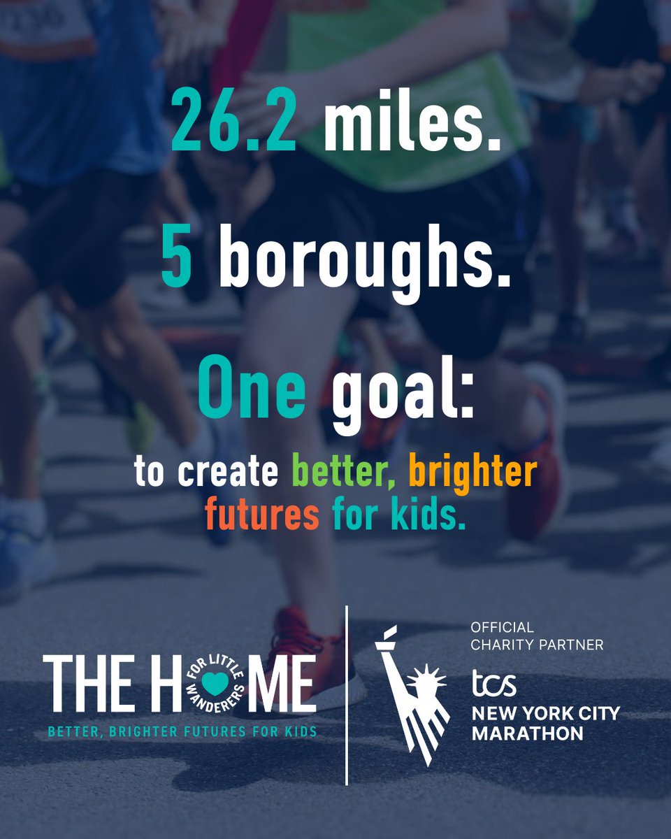 thehomeorg's tweet photo. The Home is proud to be an official charity partner of the TCS New York City Marathon and we’re ready to fill our team!

Apply with us today to help provide stability, safe surroundings and life-changing support to kids in our care at https://t.co/LmLzrLtDc2.

#TCSNYCmarathon https://t.co/csI3W1bxmm