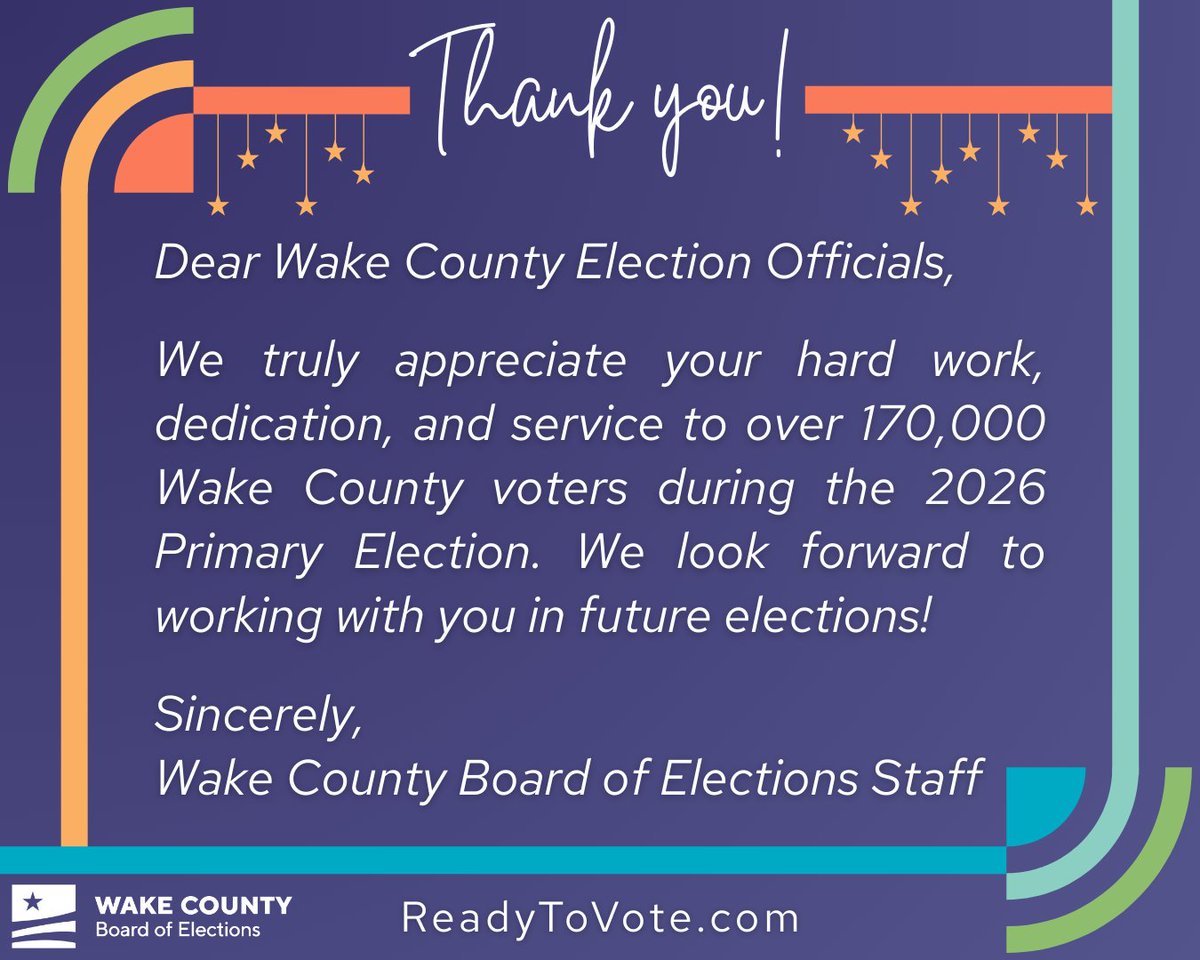 Wake County, NC Elections tweet media