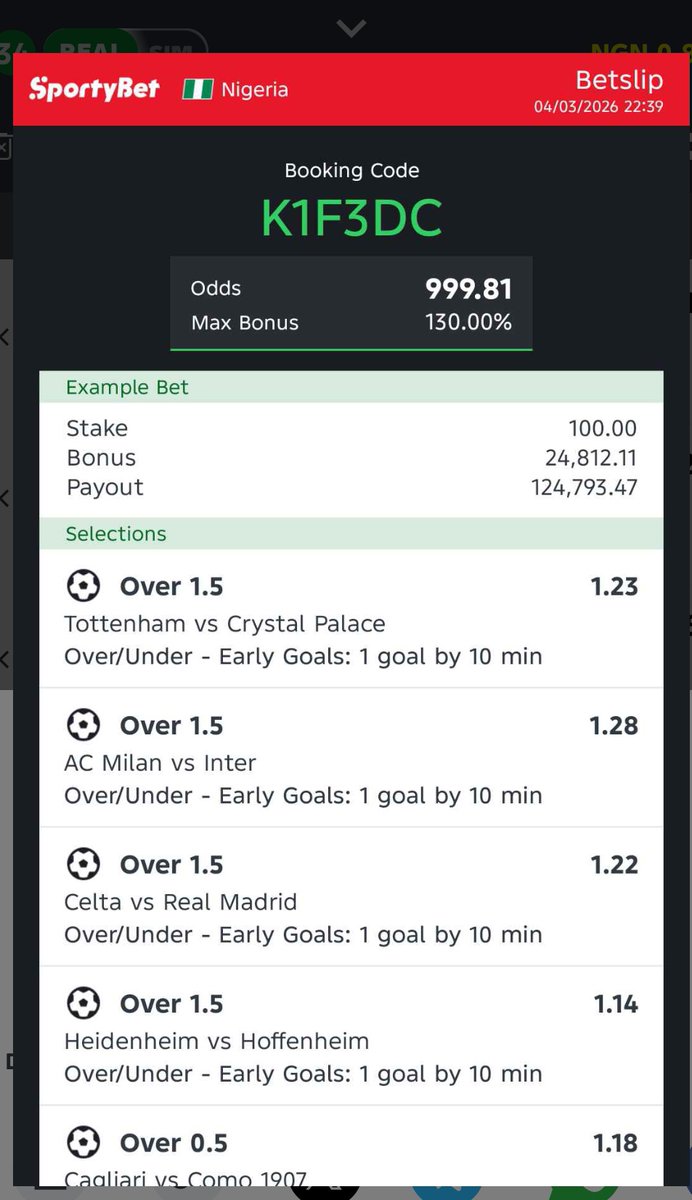 FavinMegastar's tweet photo. K1F3DC
End on the 8 
Stake what you can afford to loose https://t.co/JtzNJb8n4r