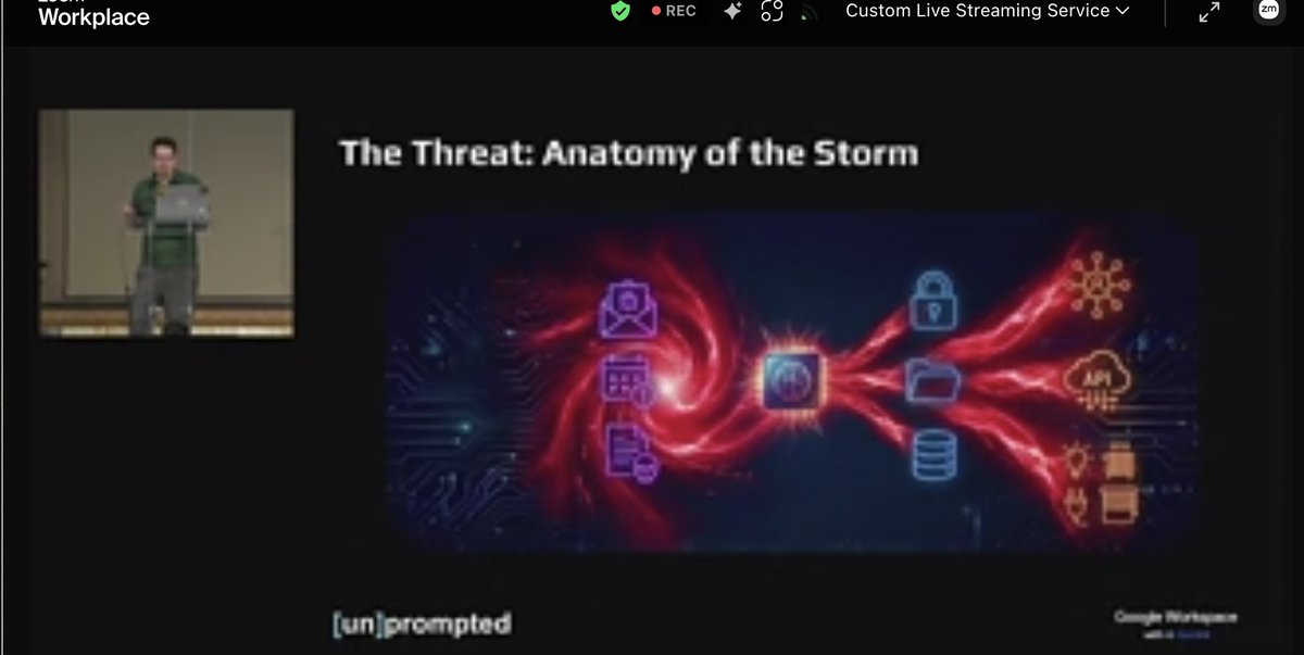 christinayiotis's tweet image. [un]prompted The AI Security Practitioner Conference: "#Securing #Workspace #GenAI at Google Speed: Surviving the Perfect Storm" with Nicolas Lidzborski, Principal Engineer, @Google Workspace Security