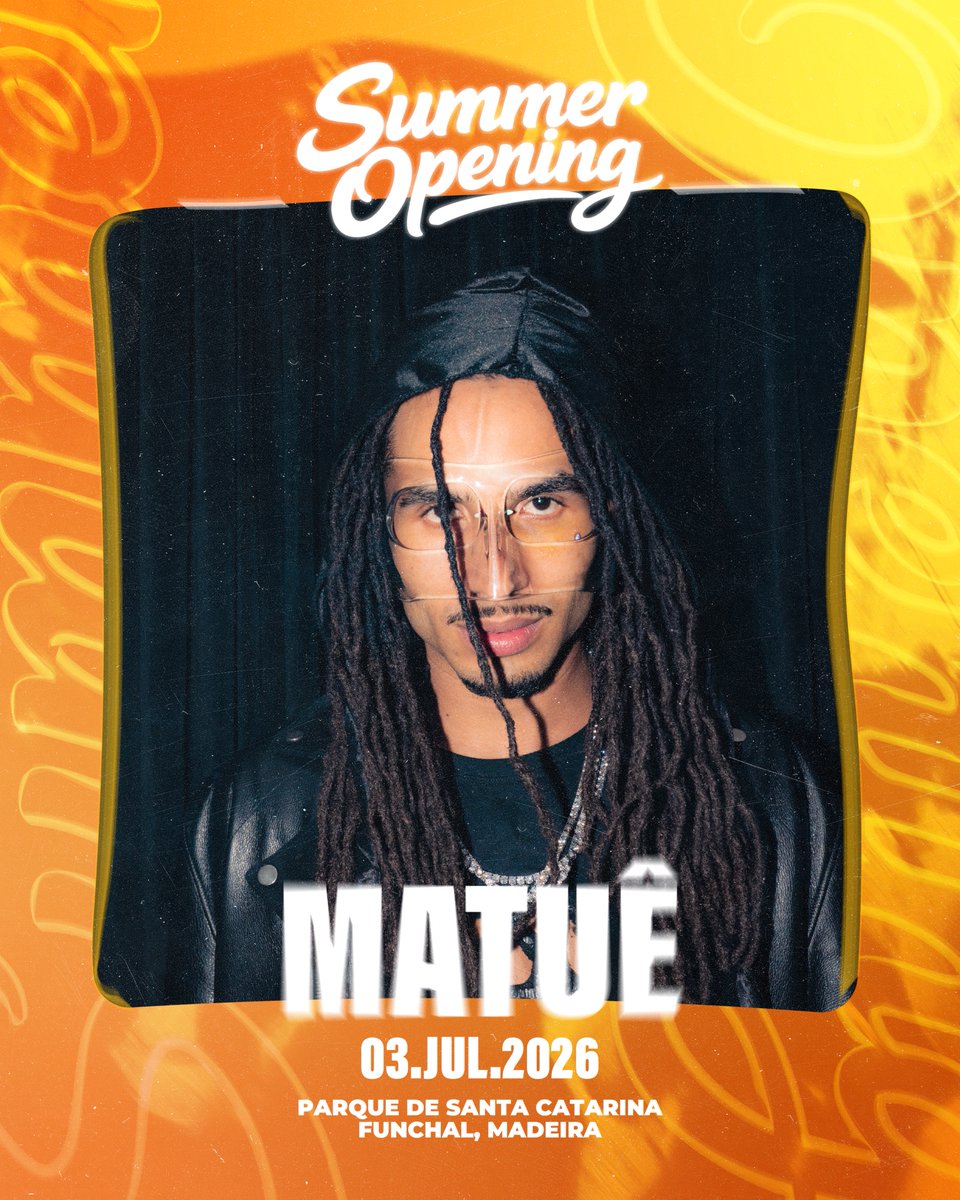 A espera acabou. Matuê pela primeira vez ao vivo na Madeira. 🖤

🎫 Garante já o teu bilhete em summeropening.pt ou nos locais habituais. 1.ª fase até dia 31 de Março.
#SO2026 🧡