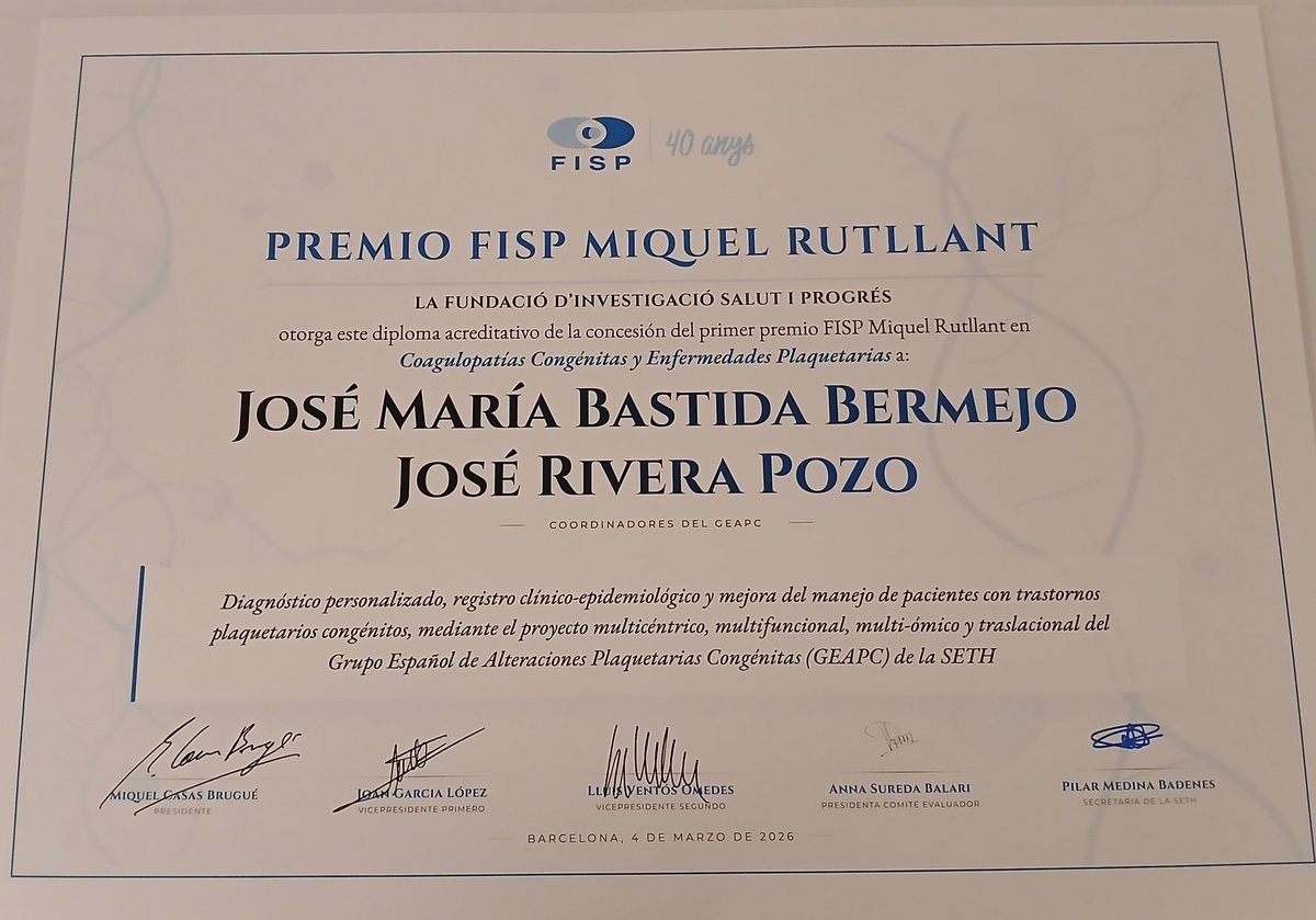 Grupo Español de Alter. Plaquetarias Congénitas tweet media