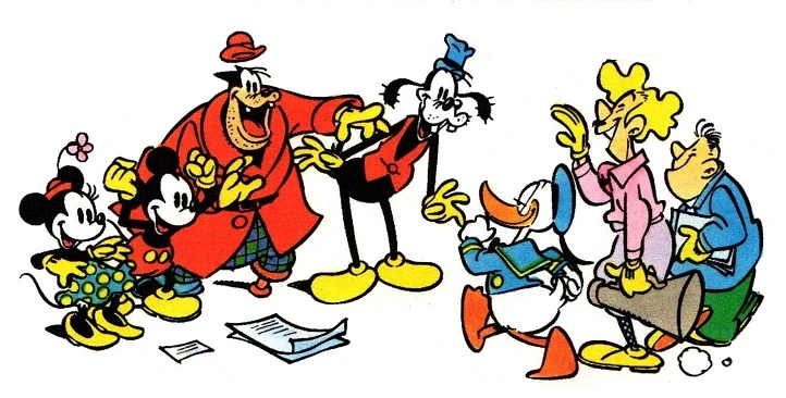 Enti_Ducky's tweet image. Wiedersehen im Retro-Look ("Wie in alten Zeiten", 1987, u.a. LTB Spezial 16) #DonaldDuck #MickeyMouse #Goofy