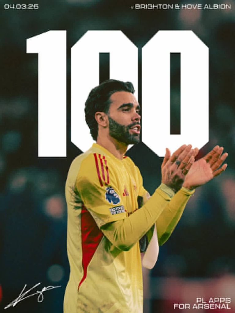 100 appearances. Clean sheet to mark it. 🧤
David Raya stepping up for Arsenal Football Club yet again. Quietly consistent. 🔴⚪️