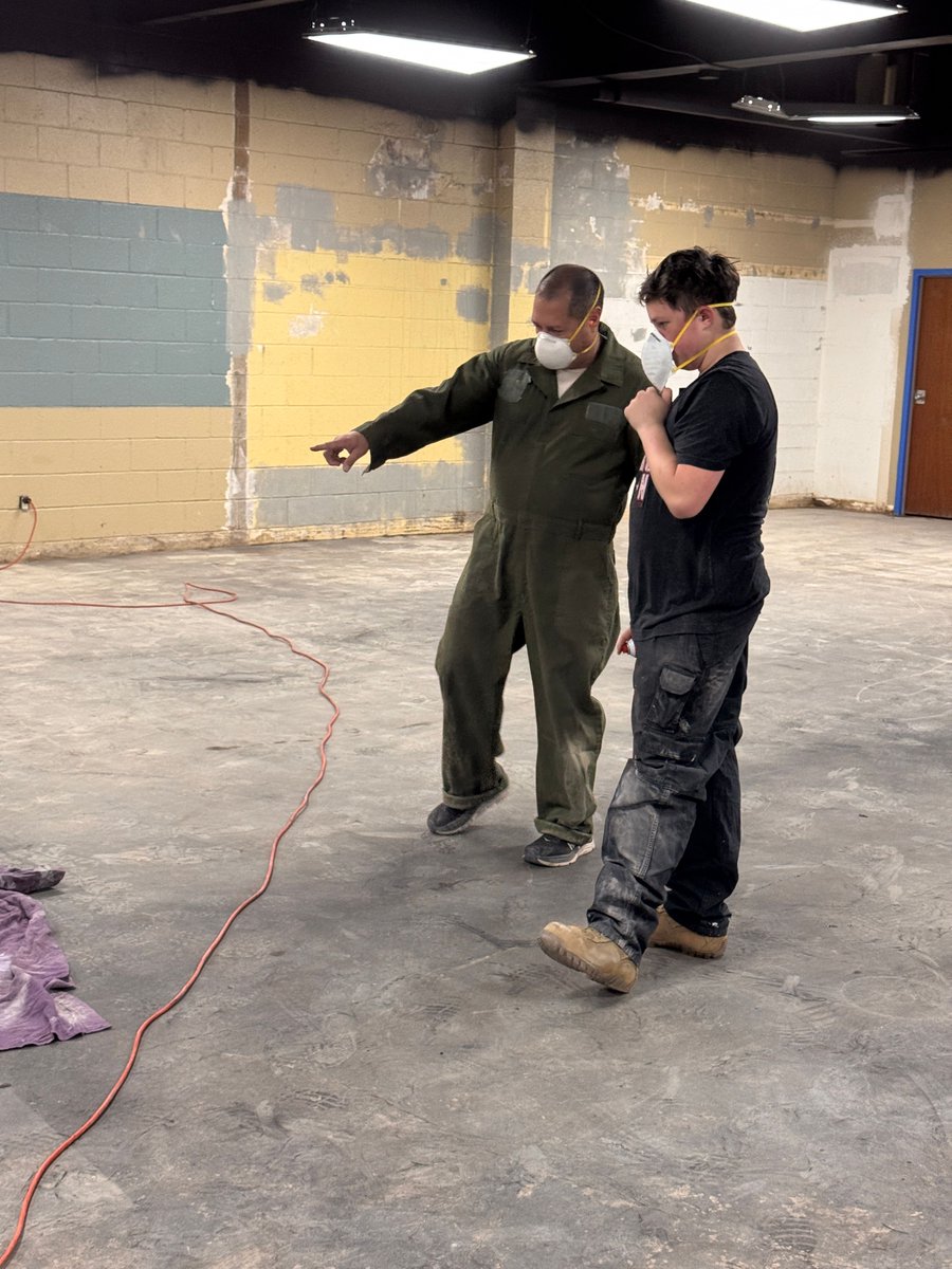 CRBaptistChurch's tweet photo. Young men should learn early to work hard! These guys got to be a part of our multipurpose remodel last week—demo-ing, painting, sweeping, and more. https://t.co/PacMi4xzsA
