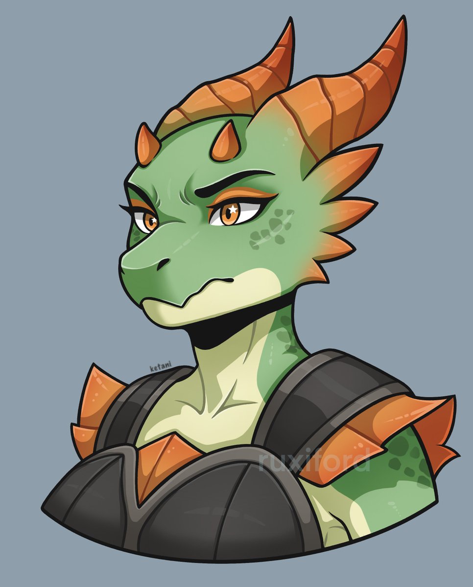 _ketani_'s tweet image. Grumpy little kobold - art for ruxiford

#portrait #furryart #kobold #oc