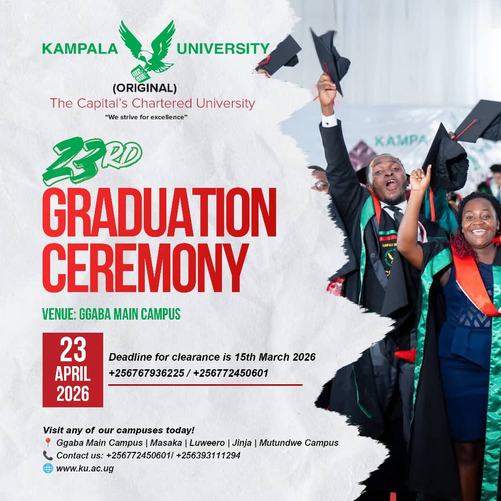 ku_original's tweet photo. Degree loading... 99% complete. See you on April 23rd at Ggaba Main Campus! ๐โจ #KampalaUniversity #ClassOf2026 #GraduationBound https://t.co/Lk9ZnQRl2i