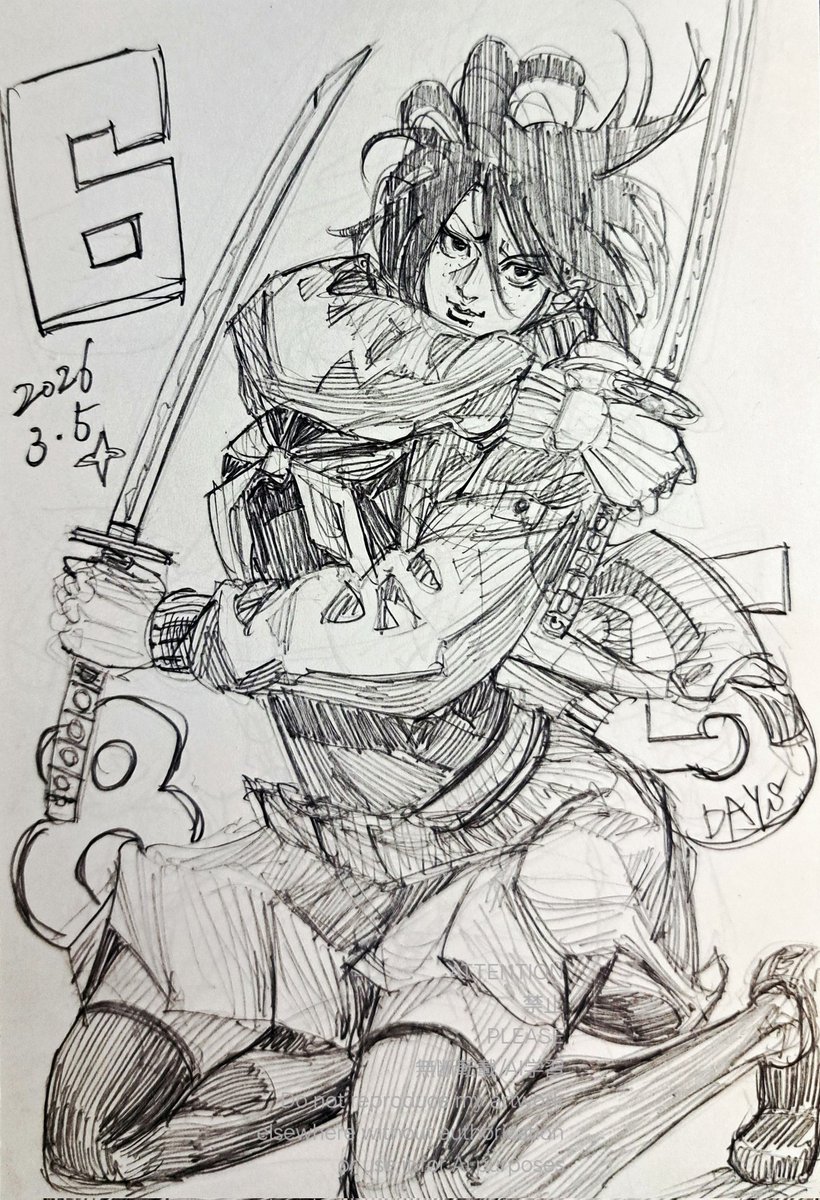 おはようございます！！🤓✨️
連ポス685日目！✨️

木曜日✨️OC ✨️
サムライガール🌳

2日前の力仕事で体がバッキバキです！！😂✨️
今日も１日無理なくがんばりましょう！！😄✨️