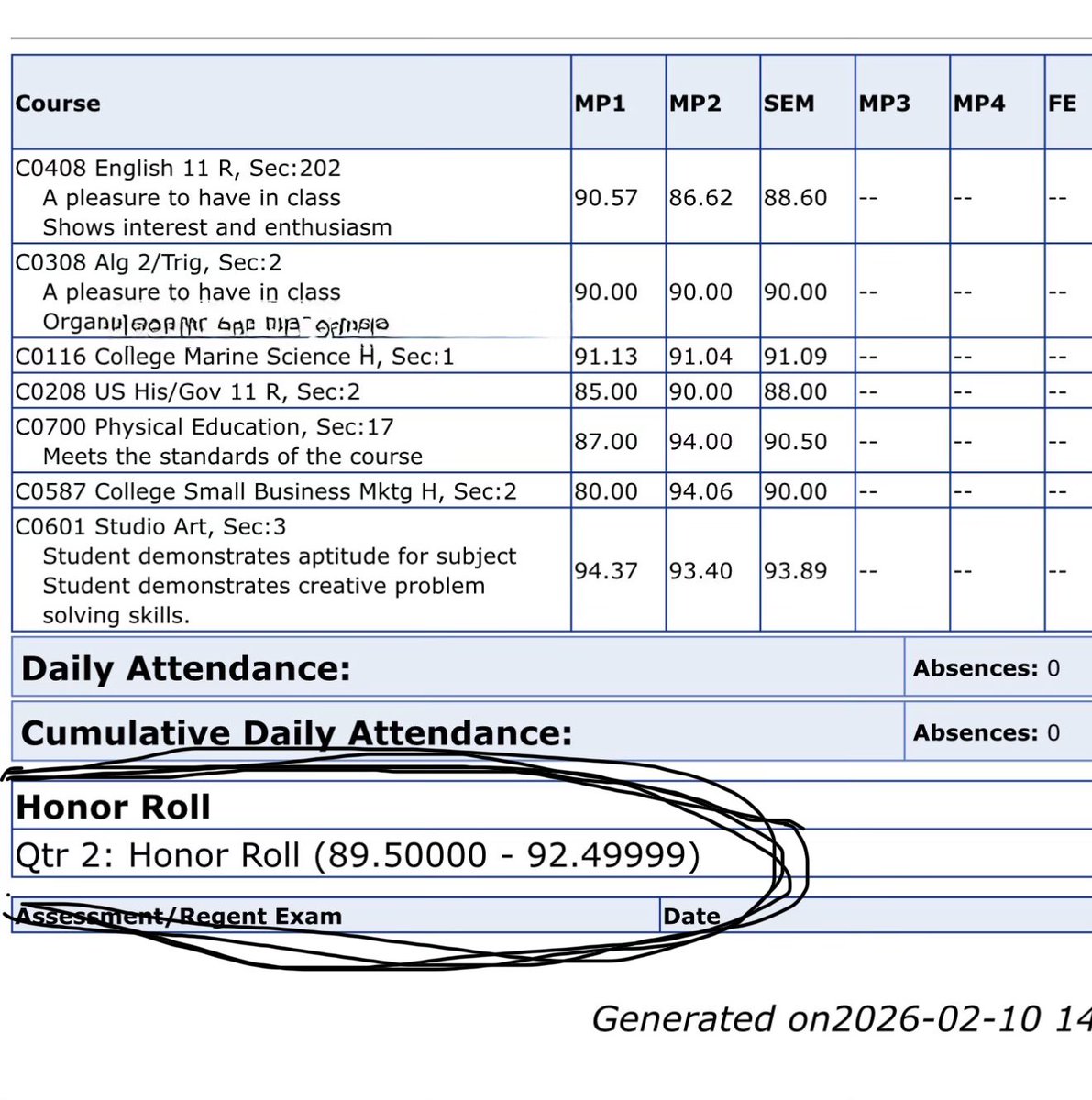 1x_emman's tweet photo. Proud to earn Honor Roll this marking period.
Student first, athlete always. 📚🏈
The work continues. #StudentAthlete #ClassOf2027 https://t.co/RAG8OHDpBI
