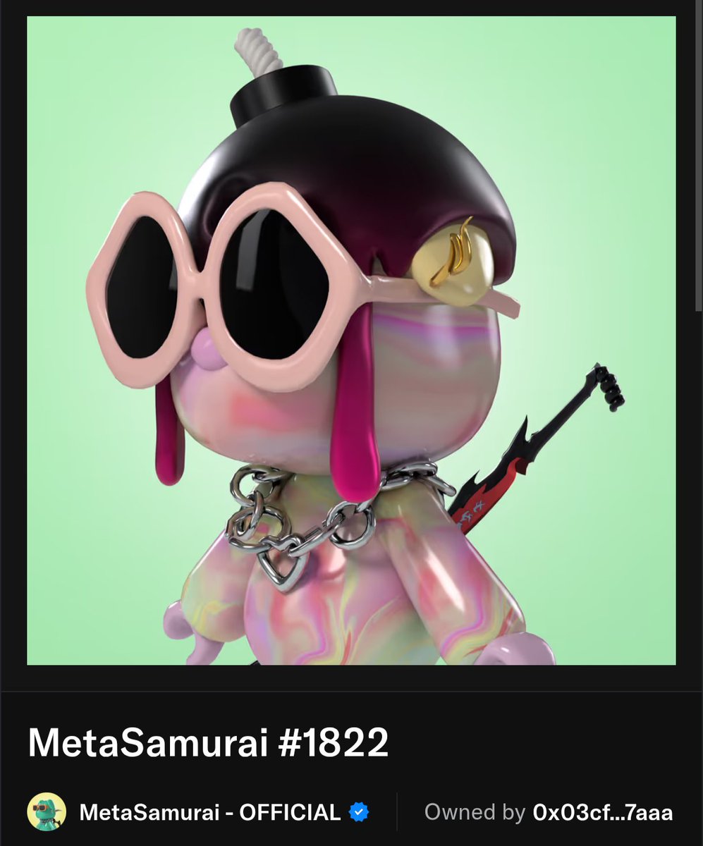 kenken1104's tweet image. GM!
本日のメタサムコンシェルジュはこちら! 
可愛らしい桃色スキンのこの子🥰
とても綺麗なスキンで素敵です✨️
こちらの子はフロアの少し上にてお迎えを待ってます！
購入検討中の方如何でしょう😊
#MetaSamurai
#メタサムコンシェルジュ