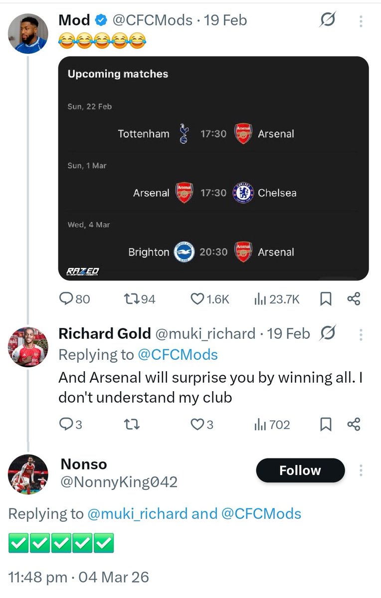 I said it we will surprisingly win all.