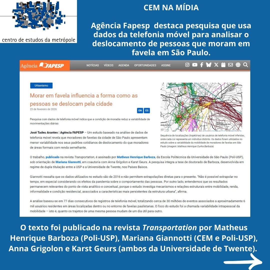 CEM-Centro de Estudos da Metropóle tweet media