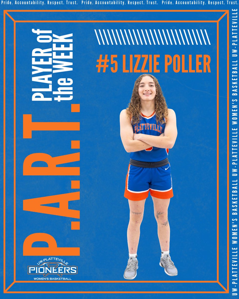 UWPlattWBB's tweet image. 𝑶𝒖𝒓 𝑷.𝑨.𝑹.𝑻. 𝑷𝒍𝒂𝒚𝒆𝒓𝒔 𝒐𝒇 𝒕𝒉𝒆 𝑾𝒆𝒆𝒌!

# 10 ʙᴀʀʙ ᴋʟɪɴɢ

# 5 ʟɪᴢᴢɪᴇ ᴘᴏʟʟᴇʀ

Highlighted for reflecting our P.A.R.T. values. Their consistency, energy, and effort make this team better. Proud of these two! 🏀✨

#BuiltNotGiven #PART #SwingTheAxe ⛏️