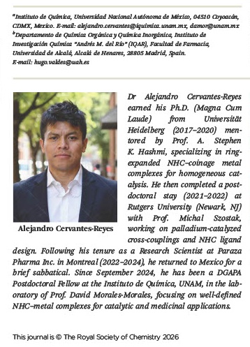 alex_cr18's tweet image. dear all, please give a check to our review paper on purine-based #NHC #metalcomplexes in #catalysis. The VOR is now out @DaltonTrans @iquimicaunam @UNAM_MX