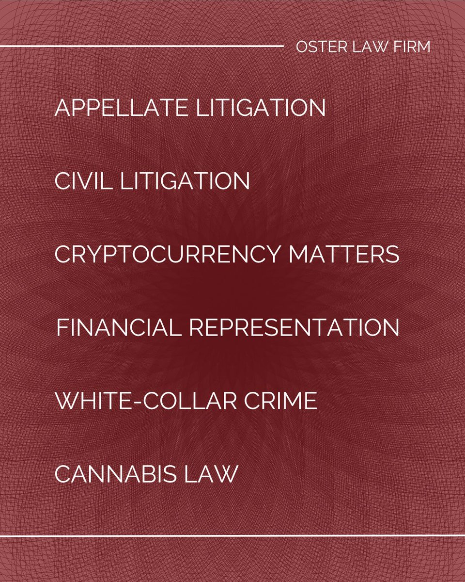 OsterLawFirm's tweet image. Our legal team has 35+ years of experience in multiple areas of legal representation. Check out how we can help you below! ⬇️

#OsterLaw #legalhelp #lawfirm