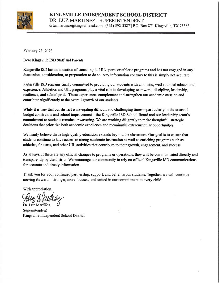 Kingsville ISD tweet media