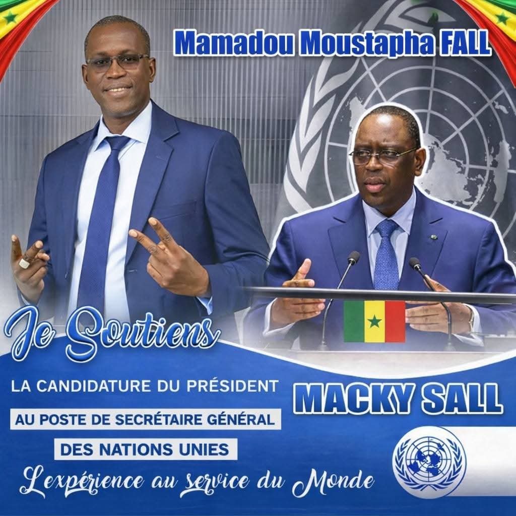 Mes prières et mon soutien au Président Macky SALL candidat au poste de Secrétaire général de l'ONU. Qu'Allah l'accompagne et lui accorde Sa Grâce et Ses Bienfaits.