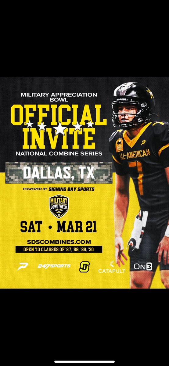 KiyanMosley1's tweet photo. Thank you @USArmyBowl so much for the invitation 

@NLRFB @youareathlete @PrepRedzone https://t.co/uKySH2ZMDr