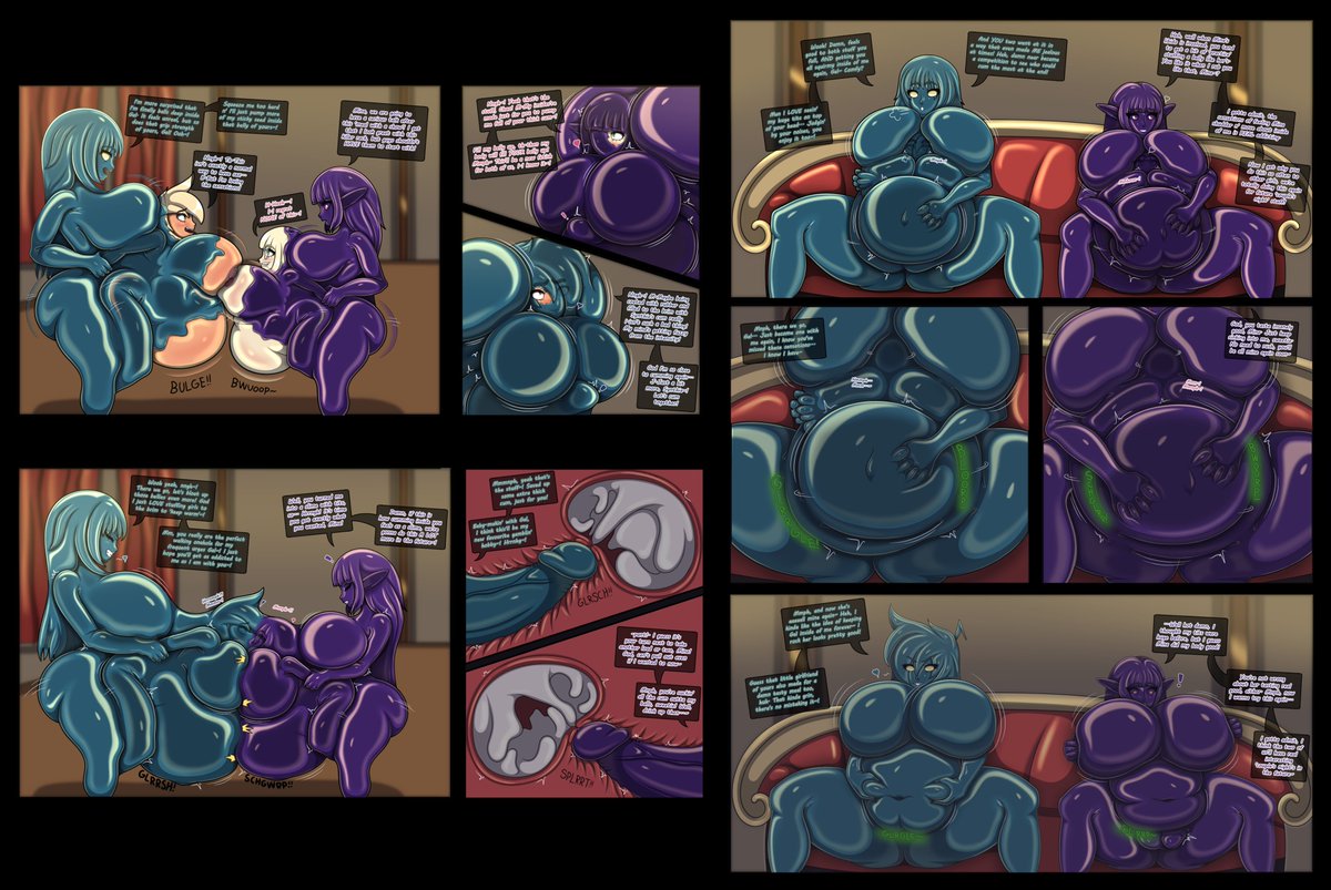 BobTheCat264's tweet photo. FINALLY done! Special thanks to @pbysteria for again letting me pair Gal with Synthia as, what else, her tasty onahole! Mina and Chao've been dragged into this, though judging by everyone's reactions, this is hardly the last time weird sex'll be happening in the Svensson house! https://t.co/zddgSFz6lw