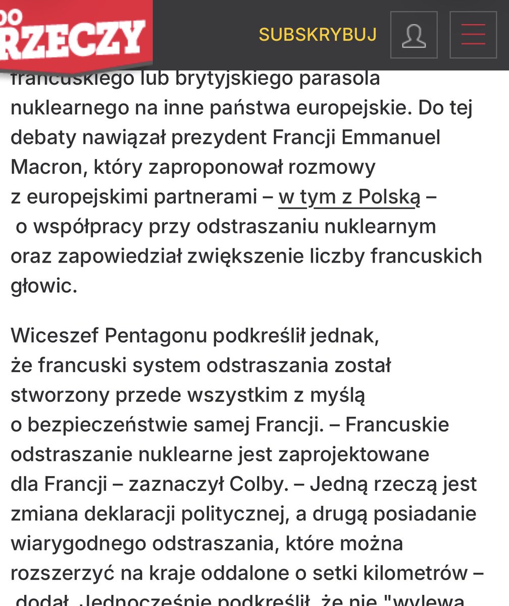 Przecież to jest de facto wroga Polsce retoryka administracji Trumpa. Czy oni nie pamiętają, że Rosja zainstalowała teraz na Białorusi broń jądrową?
