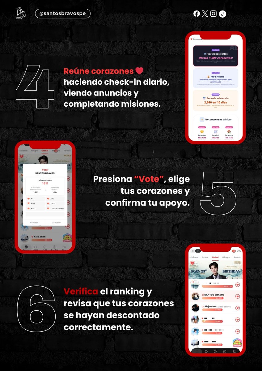 📢 Atención fans de Santos Bravos✨

¡Santos Bravos acaba de ser agregado oficialmente en la app Choeaedol! 🎉
Para que todos puedan apoyar fácilmente, hemos preparado una guía paso a paso donde aprenderás cómo votar y sumar corazones.

Cada voto cuenta y cada fan hace la