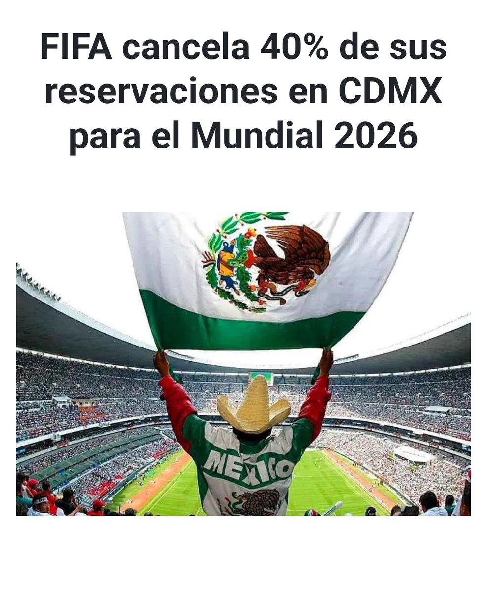 Obviamente la <a href="/FIFAWorldCup/">FIFA World Cup</a> esperaba seguridad en nuestro país pero al ver qué no se cumplen protocolos adecuados, lo mejor que pudo hacer es cancelar.

No es sorpresa la indiferencia  de la <a href="/FMF/">Federación Mexicana de Futbol</a> y la <a href="/LigaBBVAMX/">Liga BBVA MX</a> quienes han tratado de maquillar la violencia en los estadios.