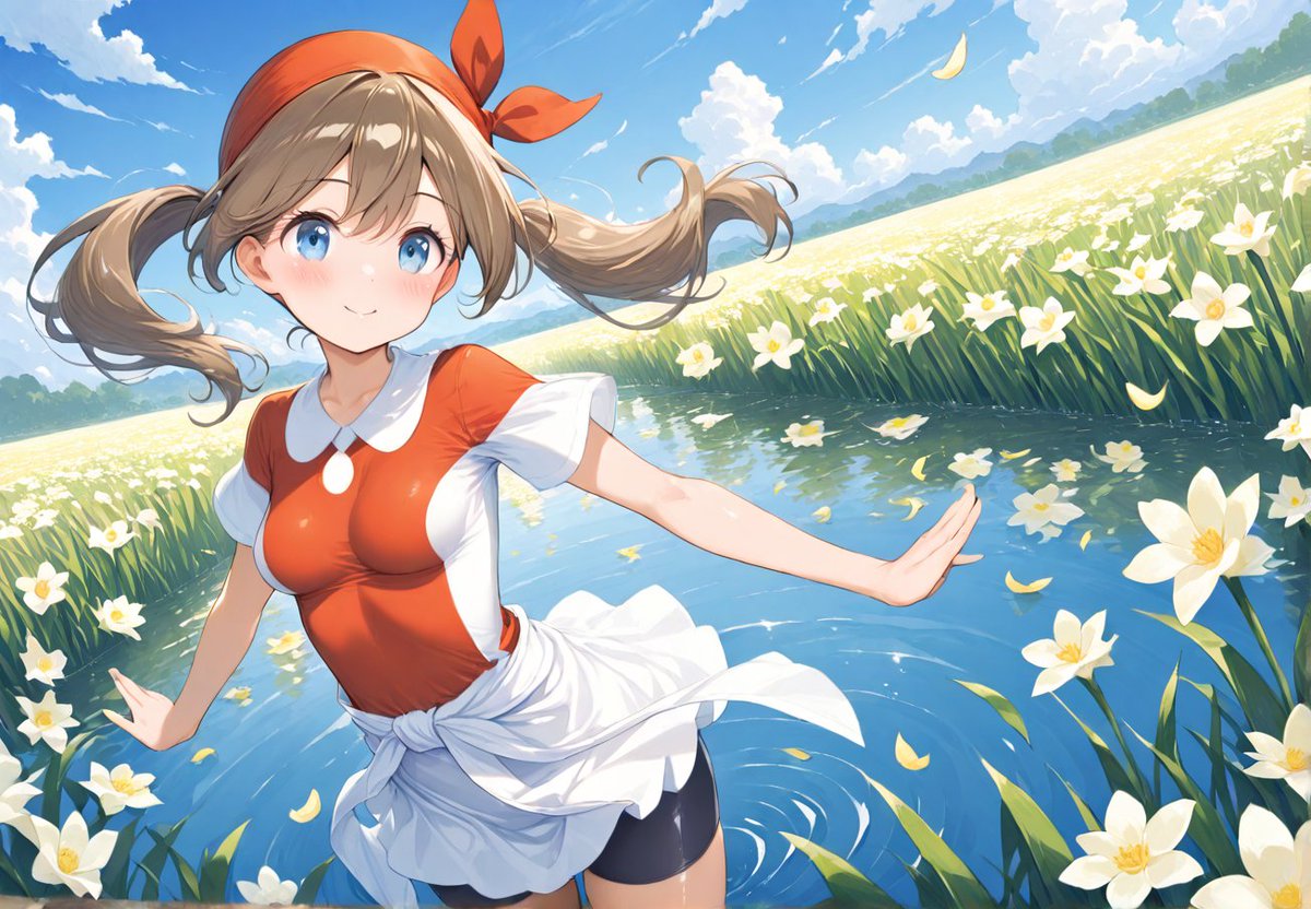 ハルカちゃんからおはよう☀️ #may #Pokemon SFW anime-style AI