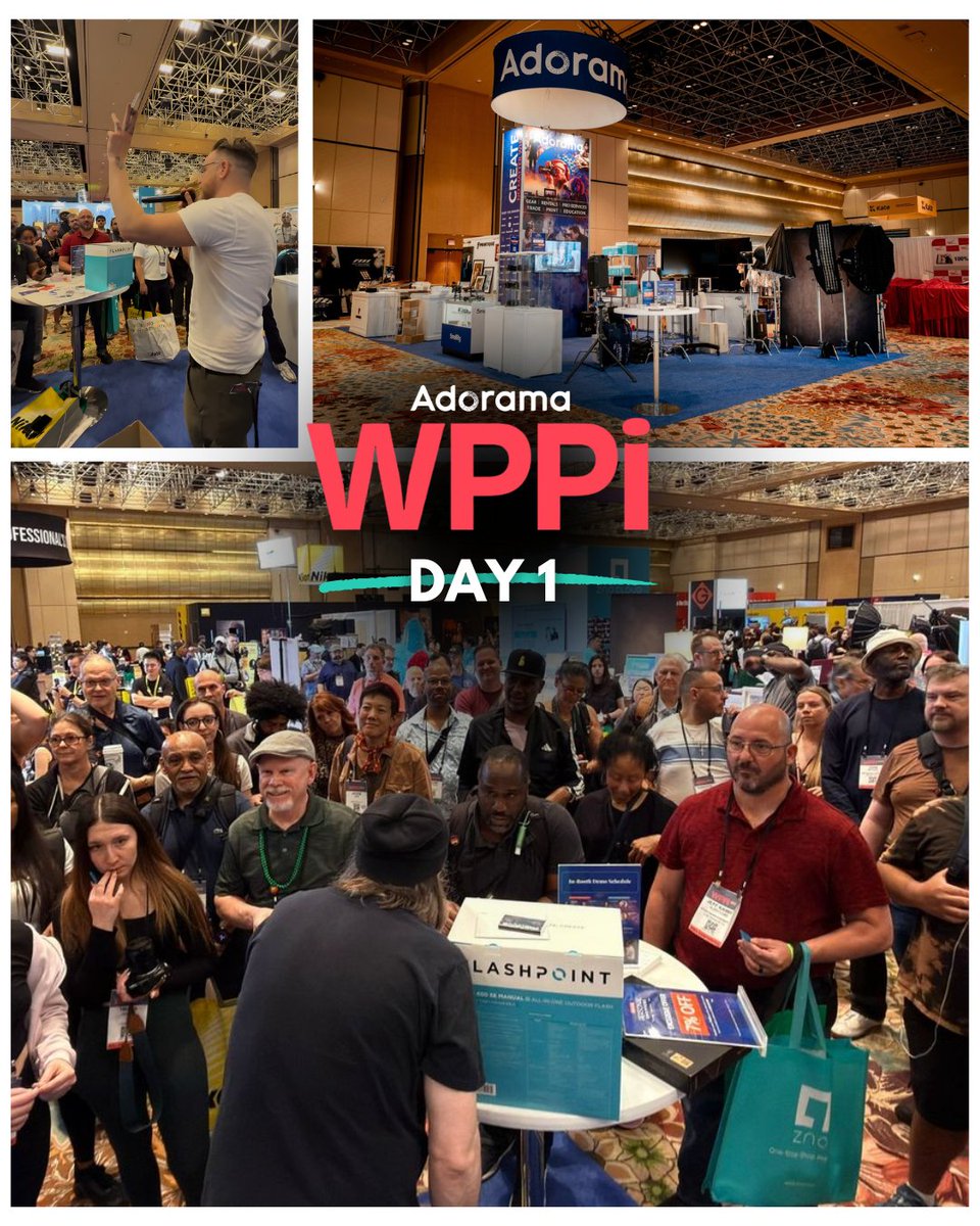 adorama's tweet photo. What a way to kick off #WPPI 2026! 💙📸
Day 1 brought the energy and we’re just getting started 😎
We’ve got free live demos from some of the top photography educators in the industry, massive daily raffles, exclusive show deals, and plenty of surprises still ahead! https://t.co/4dHcCbDier