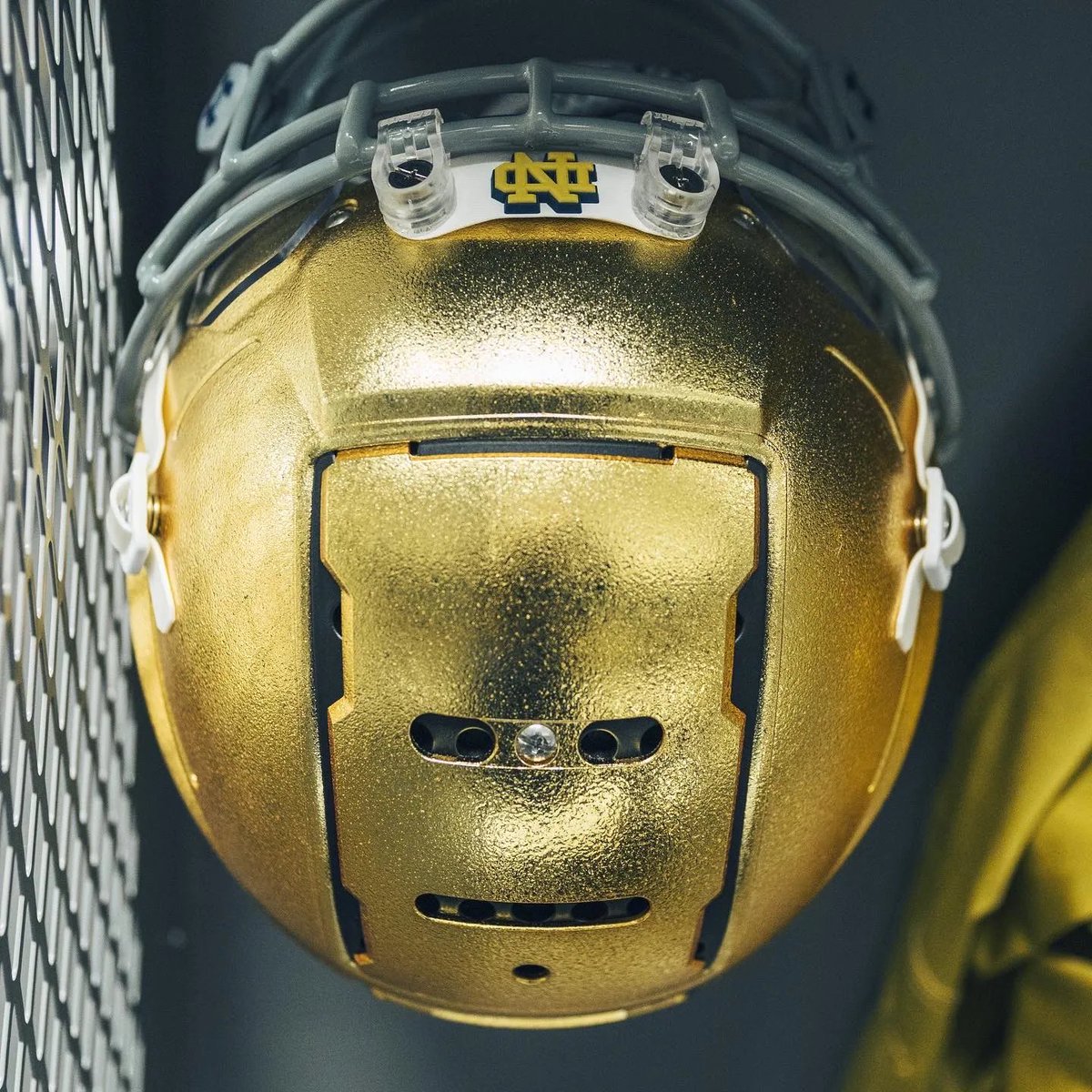 OneFootDown's tweet photo. I fully expect Notre Dame to put LOU on the helmet this season… which is going to look pretty spectacular when they raise their helmets up to heaven after winning the national championship. https://t.co/eFTqyj9j8A