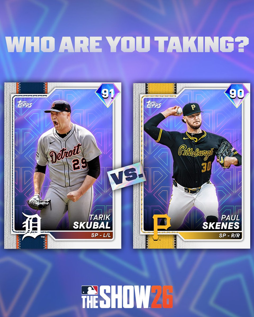 Dueling aces 🔥
Who would you choose to anchor your Diamond Dynasty rotation? Tarik Skubal or Paul Skenes? 🤔