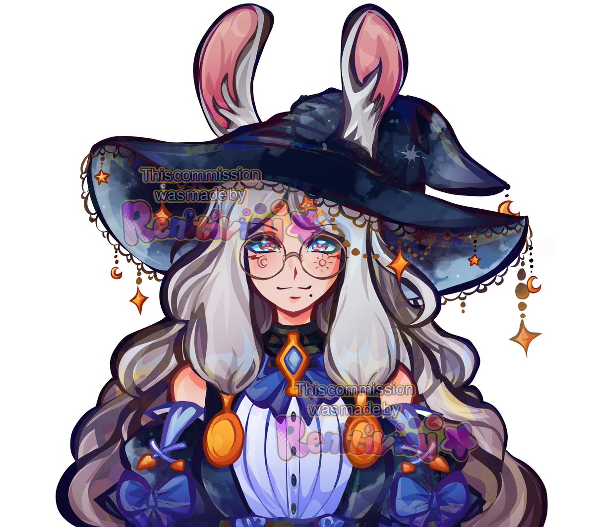 Bust-Up mixed Comm for @/mischievous.moon.bunny on TikTok! Thank you for commissioning me!!