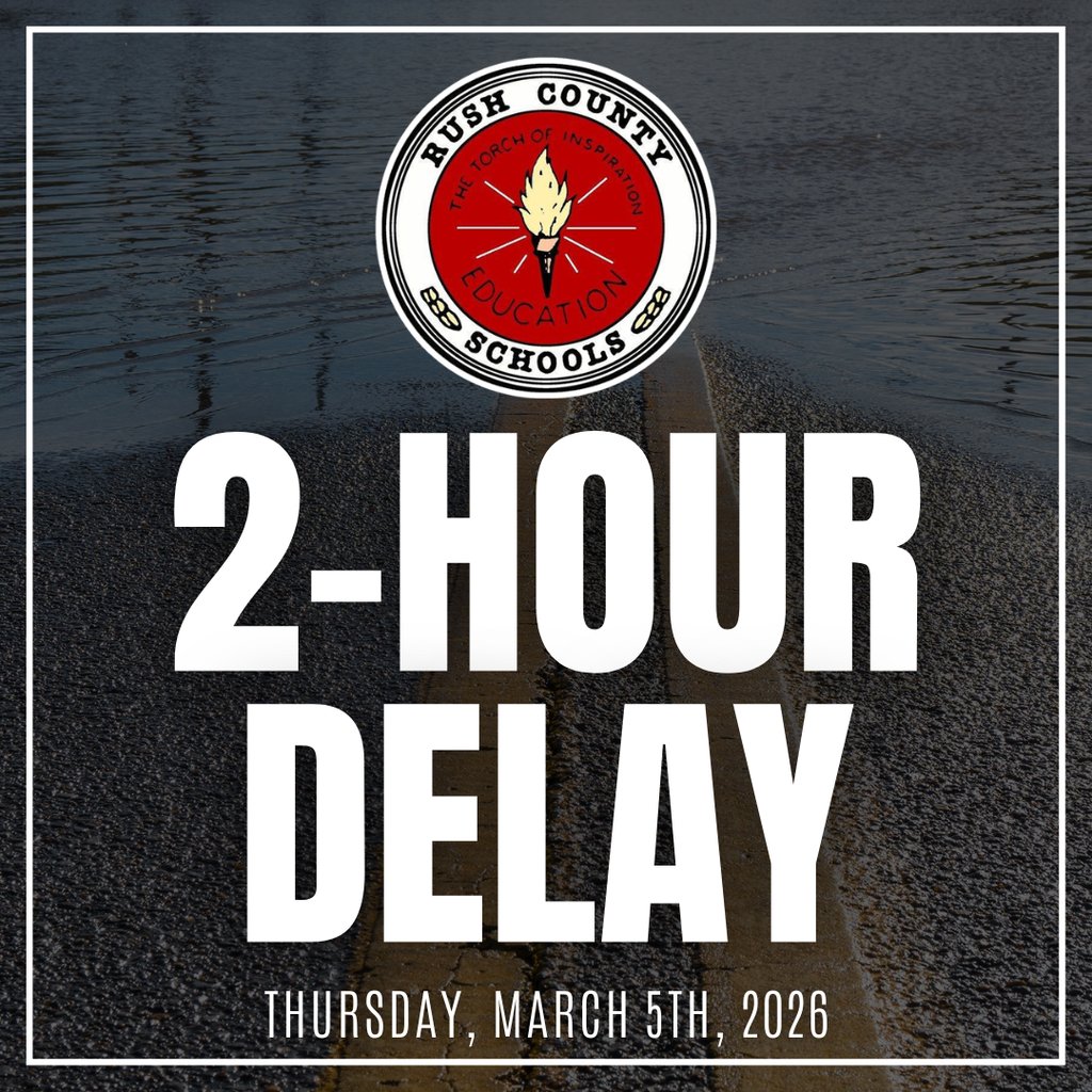 Rush County Schools will operate on a 2-hour delay tomorrow, Thursday, March 5th, 2026, due to concerns of flooding. 

For more information, please click the link below:
rushville.k12.in.us/page/delay-and…