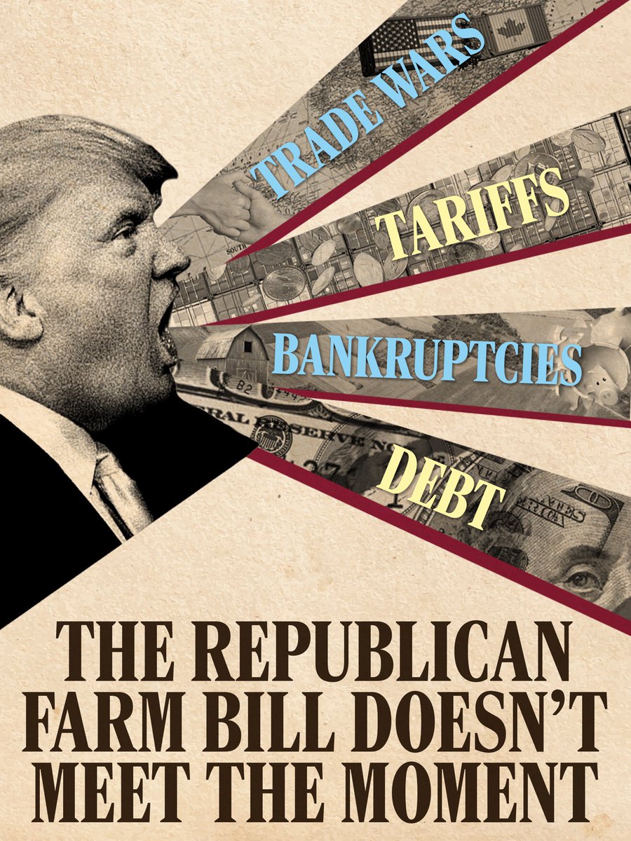 RepCarbajal's tweet photo. In this year’s farm bill, Republicans:

❌ refused to address Trump’s tariffs
❌ refused to reverse their SNAP cuts
❌ refused to provide emergency assistance to farmers on the brink of losing their farms

Their farm bill doesn’t meet the moment. https://t.co/EOC1EbyvP6