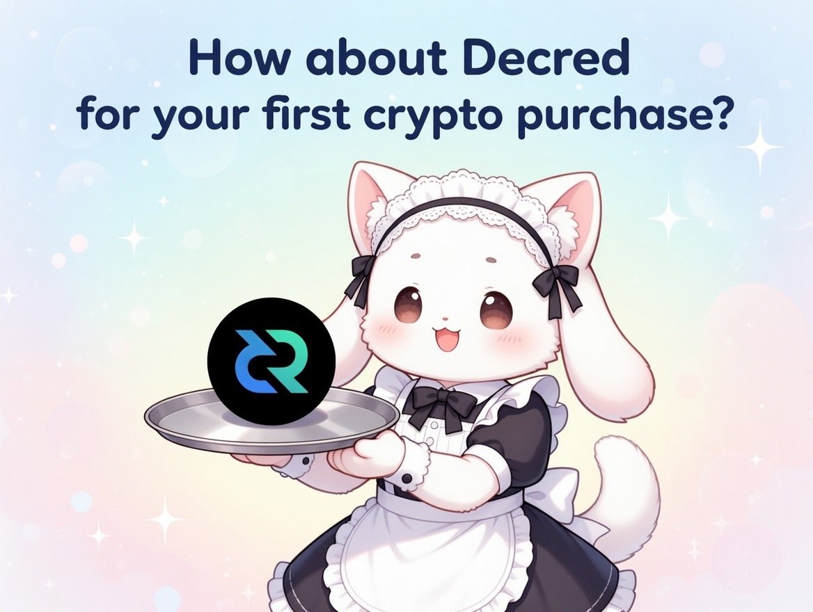 How about Decred for your first crypto purchase?

It's a great way to learn about blockchain governance while holding an asset that prioritizes long-term sustainability‼️

Decred Official Website ⬇️
decred.org

Decred Japan Official Website ⬇️
decred-jp.info