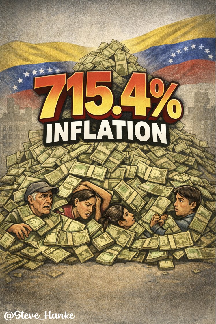 #VNZWatch🇻🇪: Today, I measure Venezuela's inflation at a CRUSHING 715.4%/yr.

THAT’S THE WORLD’S HIGHEST INFLATION RATE.

I REMAIN THE ONLY SOURCE OF ACCURATE INFLATION MEASUREMENTS FOR VENEZUELA.