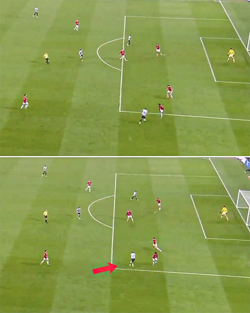 ESPNUK's tweet image. The space William Osula had to take his shot and score Newcastle's winner vs. United 👀