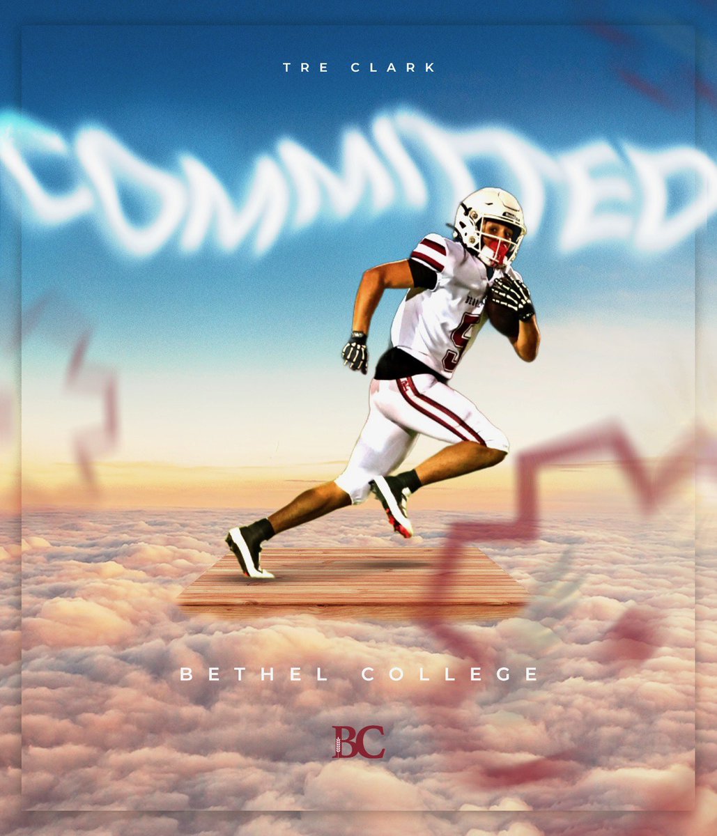treclarkk5's tweet photo. #AGTG 100% COMMITTED thank you to @Taggart_Brown and @jwlawson1 for everything during this recruiting process! So excited to get on the grass and start working with @Threshers_FB #commit #football #athlete #bethelcollege #blessed https://t.co/t2fu1Fr9cH