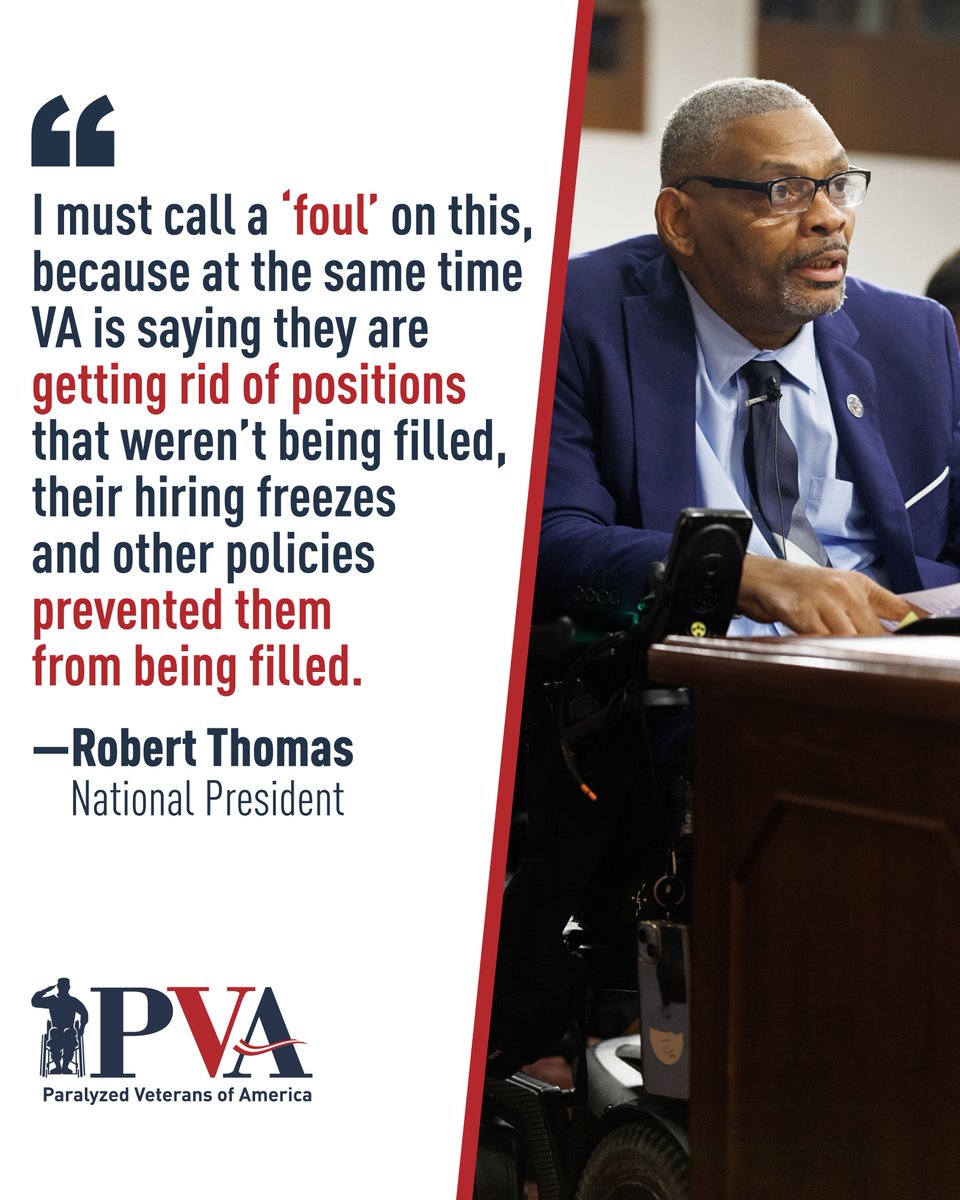 PVA1946's tweet photo. This CANNOT continue.
Today, PVA Pres. Robert Thomas pressed @HouseVetAffairs, @VetAffairsDems, @SVACGOP, & @SVACDems on @DeptVetAffairs staff shortages, canceled care visits, & costs for #Veterans.
For 80 years, we’ve been #PushingAccessForward. Read: https://t.co/IV7Zvc3zaY. https://t.co/QQjtLOJuRl
