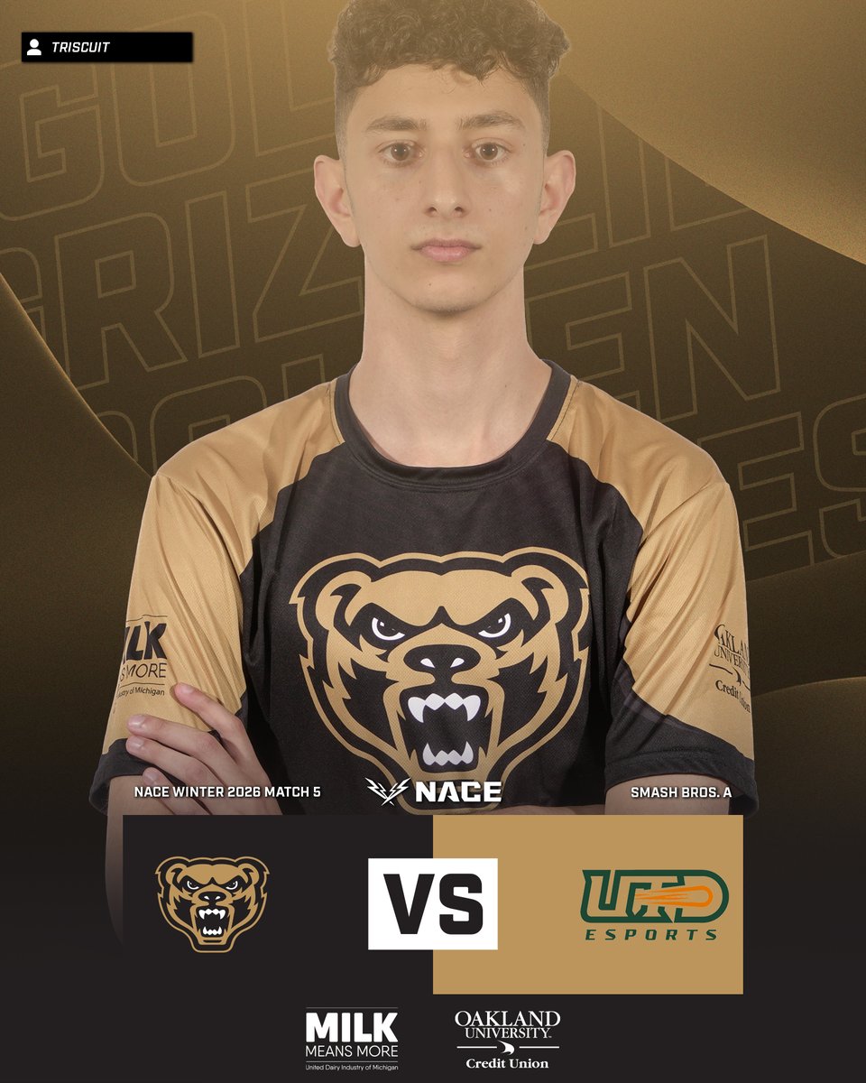 OaklandEsports's tweet photo. After a massive win in Week 4, the Golden Grizzlies Smash Bros Team is back in action tonight. The team is fired up as they enter the final stretch of their Winter Season and are looking for another #OUWin!

🆚 @UTDEsports 
⏰ 8:30 PM
📺 https://t.co/iyYcFSa9iC
▶️ @NACEsports https://t.co/JMLlPGA31v