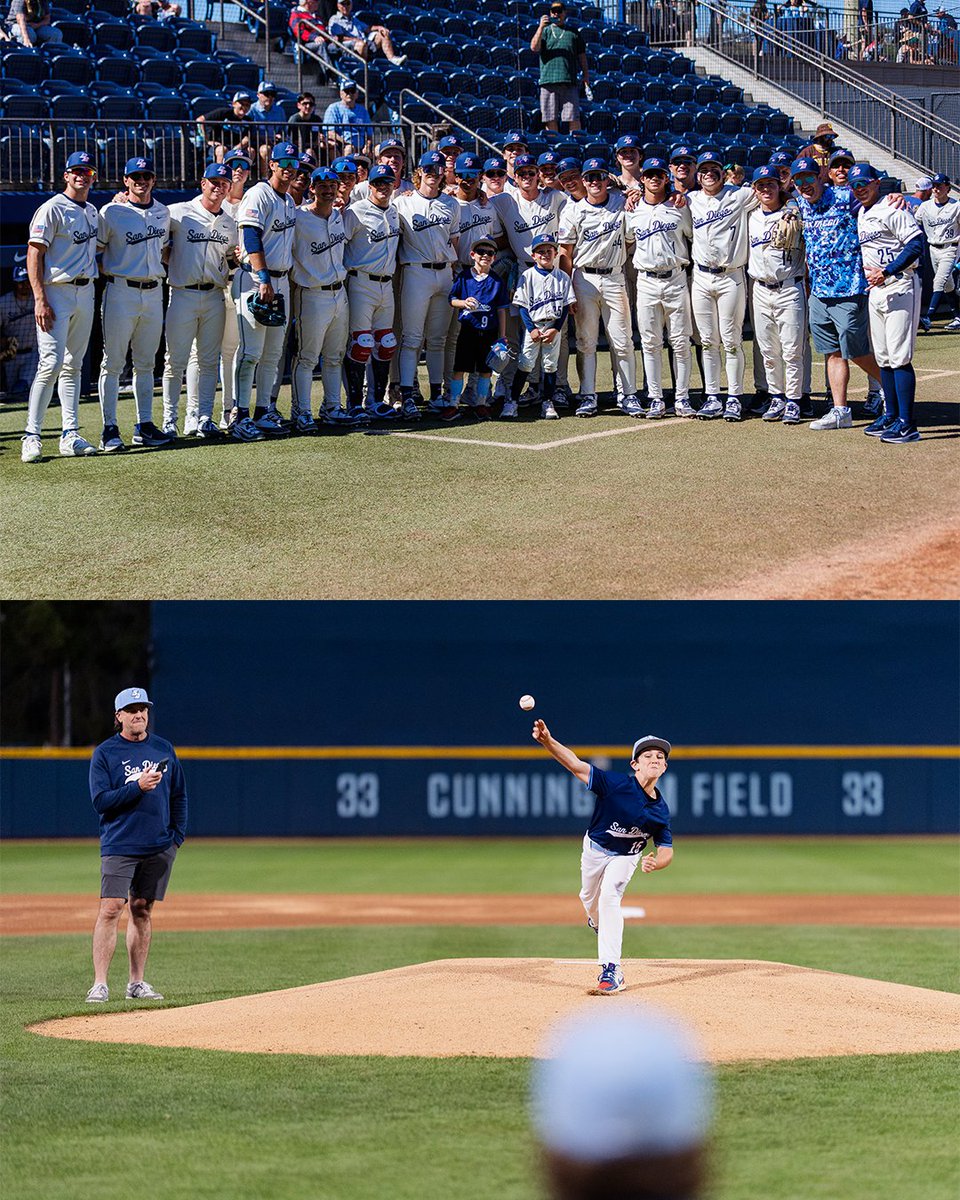 USDbaseball's tweet photo. This past weekend at Fowler Park, we were thrilled to welcome USD alums Charlie Meyer (and his son, Ace) and Brad Klos (and his son, Ben)!

Both Charlie and Brad have multiple degrees from USD and are incredible supporters of San Diego Baseball along with their sons.

Thank you, Charlie and Brad!

#GoToreros
