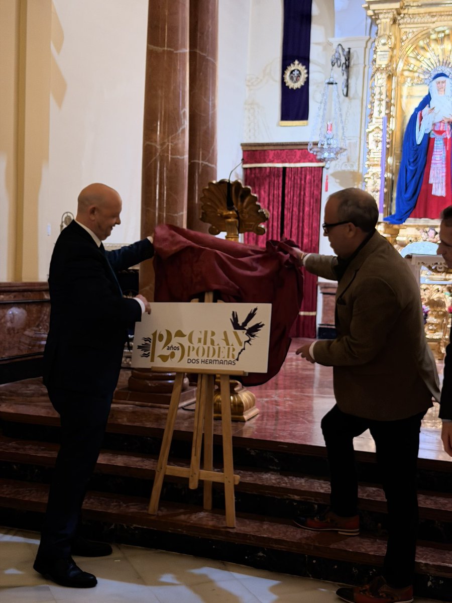 HdadGranPoderDH's tweet photo. Presentados el cartel y el logo del CXXV Aniversario de la hechura del Señor del Gran Poder.
Una obra a la altura de nuestra devoción, fruto del talento de José María Gordillo y Juan Miguel Martín Mena. ¡Felicidades! 
#SeñorDeDosHermanas #125AñosDeDevoción https://t.co/XXdnhYUEXe