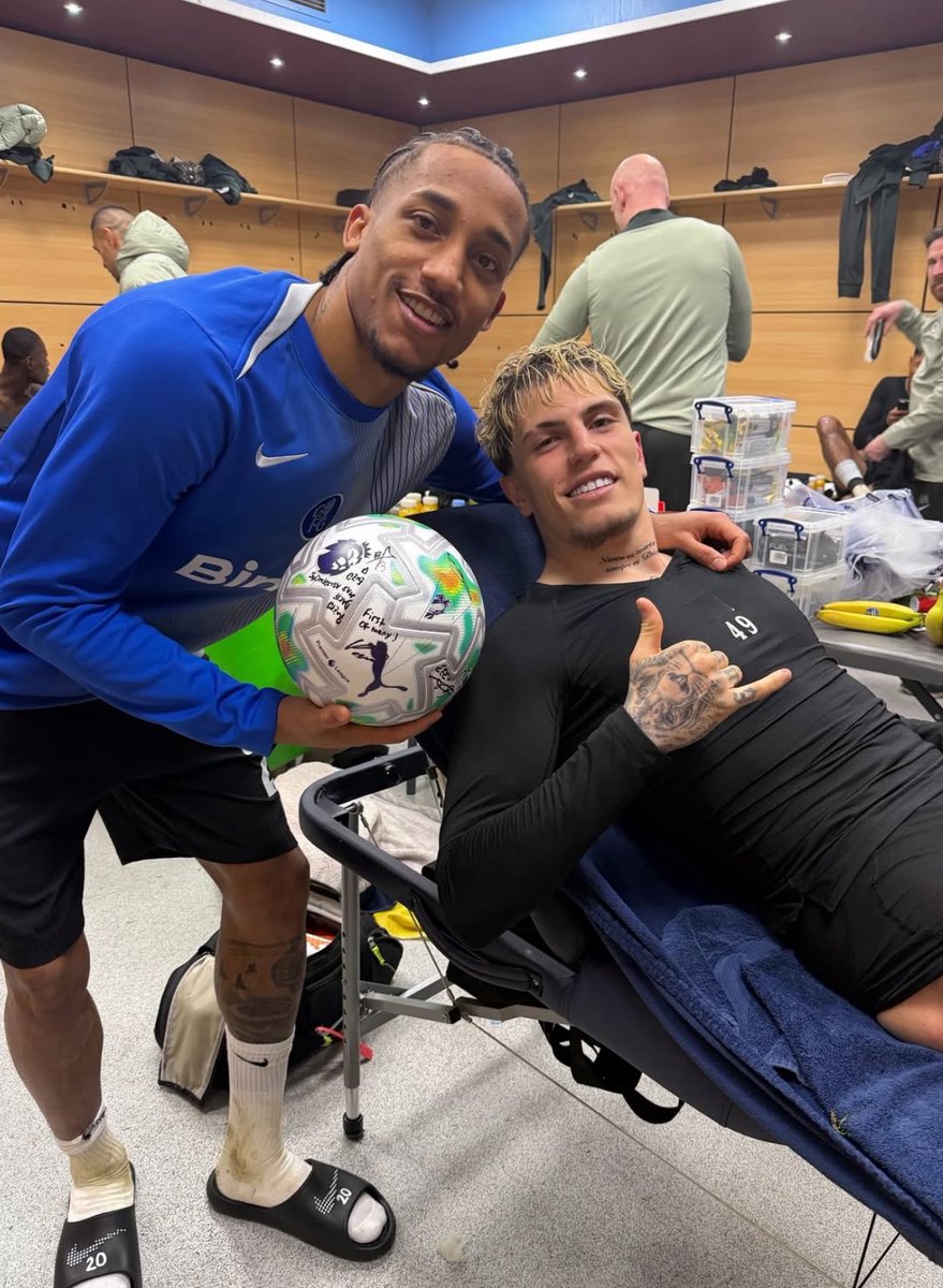 🔵⚽️ Alejandro Garnacho with hat-trick hero João Pedro on Instagram. 📲