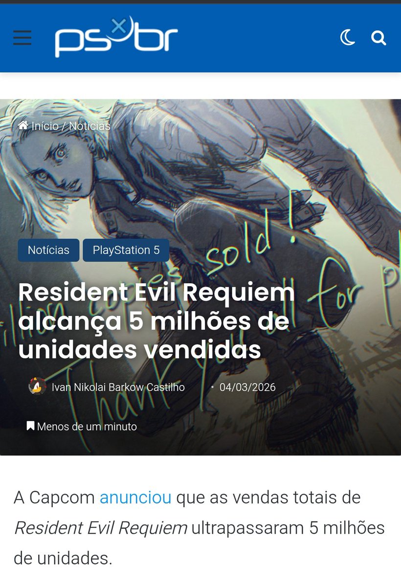 WillSulivan_'s tweet photo. @DiegoLT85 @yato67_ God of War Ragnarok vendeu em uma semana oque Resident evil Requiem vendeu em 4 plataformas, depois Spiderman 2 exclusivo de Ps5 quebrou esse recorde, mas segundo o especialista de mercado Diego L, não vendeu bem hahaha https://t.co/VcIy4WbcAD