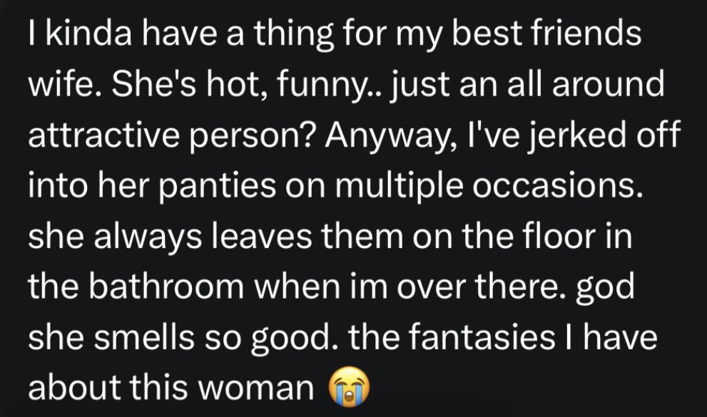 confession2goon's tweet photo. He is very attracted to his best friends wife and uses her panties.

#horny #nsfw #confession https://t.co/lzy2Bbefta