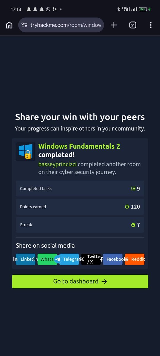 Princeishim_'s tweet photo. Just finished diving into Windows Fundamentals 1, 2 &amp; 3! It’s fascinating how much depth there is in the world’s most popular OS. Understanding the core components really builds a solid foundation for the road ahead. 🖥️🔐
#TSAcademy #CyberSecurity #tryhackme https://t.co/ikCcqXUYyA