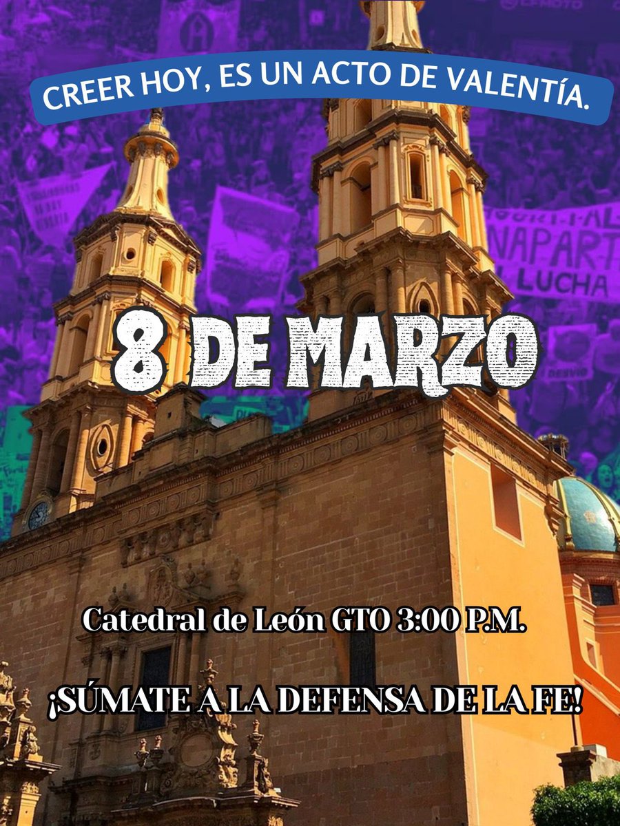 CarlRamirezA's tweet photo. ¡CONVOCATORIA EN LEÓN! 🚨

Súmate a la defensa organizada y pacífica de la Catedral de León. Invita a un amigo(a). https://t.co/2ibhKoyIml