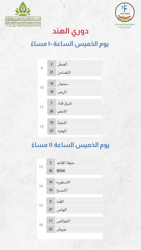 qn_sa's tweet photo. مباريات يوم الخميس✨ https://t.co/IPjar4NRUu